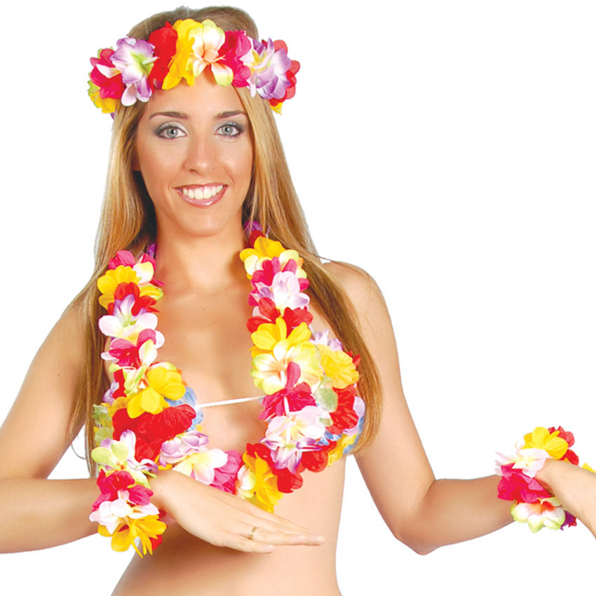 Falda Hawaiana Roja con Flores】- ⭐Miles de Fiestas⭐