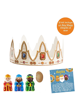 Kit Roscón de Reyes Nº 3 (Rey, haba, tarjeta y corona)
