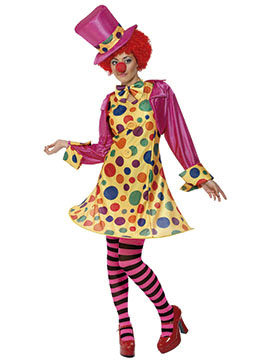 Disfraz Mujer Payasa Multicolor Adulto