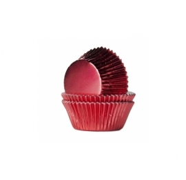 Cápsulas para cupcakes color Rojo metalizado