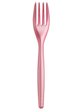 Juego de 20 tenedores de plástico en rosa coral