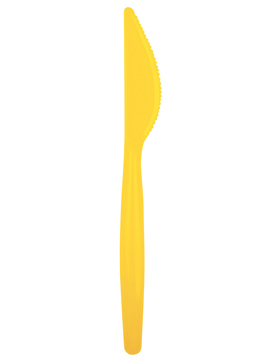 Juego de 20 cuchillos de plástico en amarillo