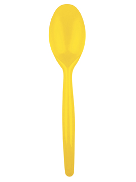 Juego de 20 cucharas de plástico en amarillo