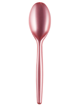 Juego de 20 cucharas de plástico en rosa coral