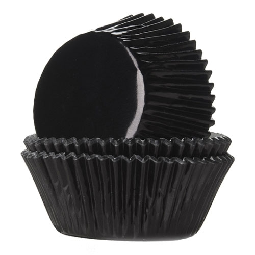 Cápsulas cupcakes Negro metalizado