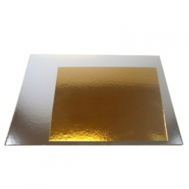 Base Cuadrada plata oro 35 cm