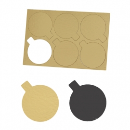 Bases de Cartón Plata/Oro 8 cm (12 uds) - Miles de Fiestas