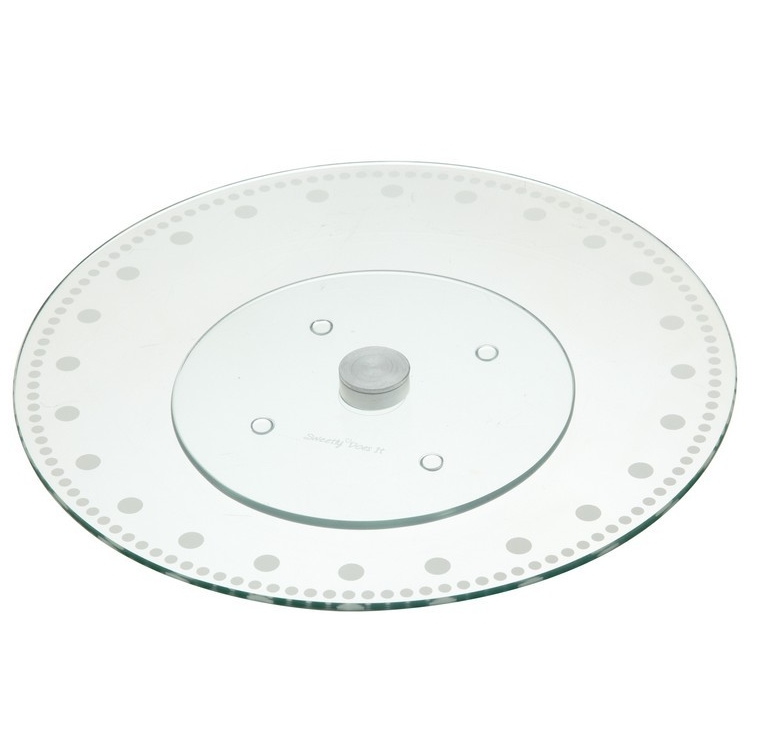 Base giratoria de Cristal para decorar y presentar tartas