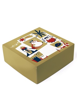 Caja para Roscón de Reyes Dorada 35 cm