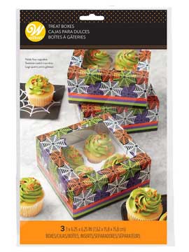 Cajas para Cupcakes Telaraña 3 ud