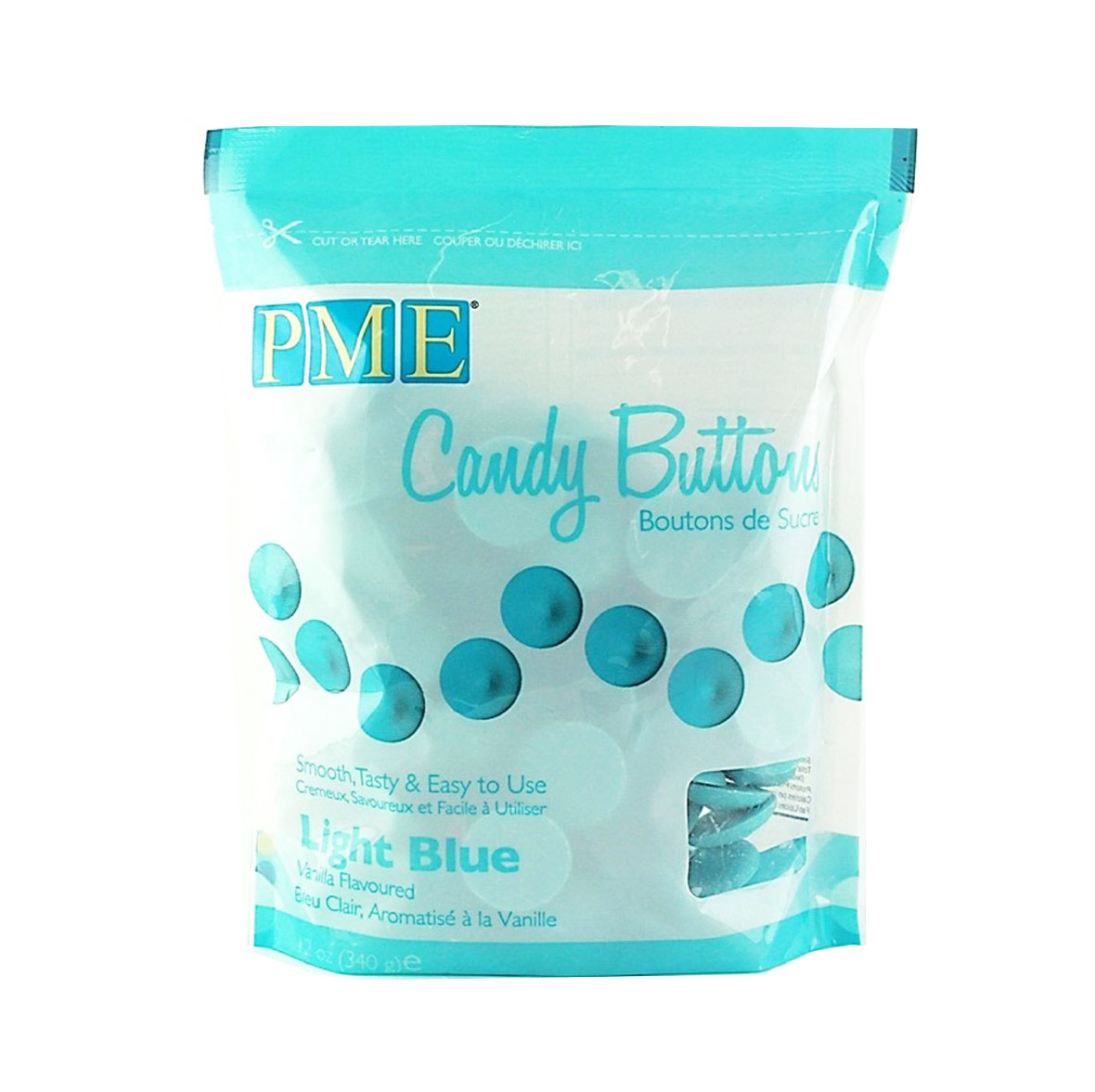 Candy Buttons color Azul Claro 340 gr - PME