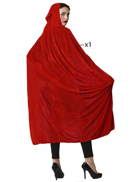 Capa con Capucha Terciopelo Rojo 140 cm