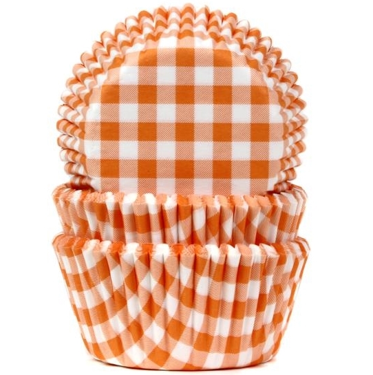 Cápsulas para Cupcakes Gingham Naranja