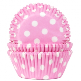 Cápsulas para cupcakes rosa bebé con lunares