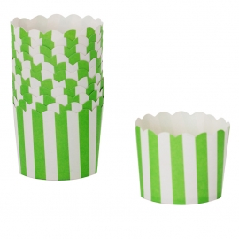 Cápsulas para Cupcakes Rayas Verdes y Blancas