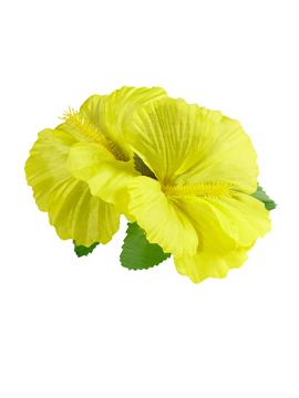 Clip para el Pelo Hawaiano Hibiscus Amarillo