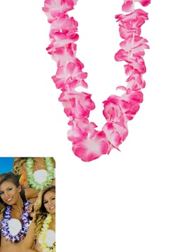 Collar Hawaiano Blanco y Rosa