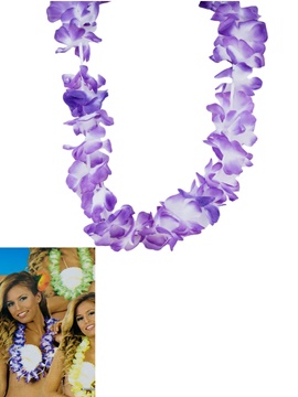 Collar Hawaiano Blanco y Violeta
