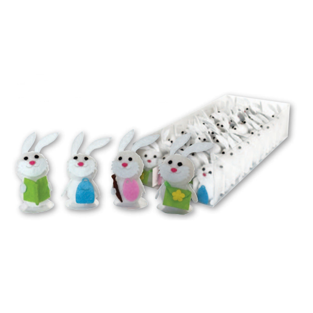 Juego de 4 Mini Conejos Estudiantes 5 cm