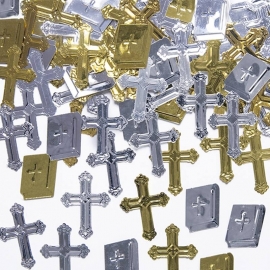Confeti Metalizado Cruces y Biblias