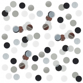 Confetti de Papel Negro y Plata