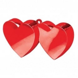 Contrapeso para globos doble corazón rojo