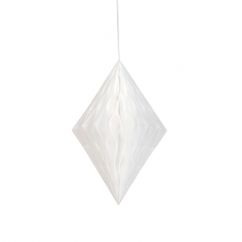 Decoración Colgante Rombo Blanco 35 cm
