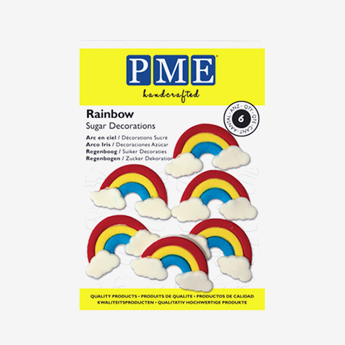 Juego de 6 Decoraciones de Azúcar Arcoiris PME