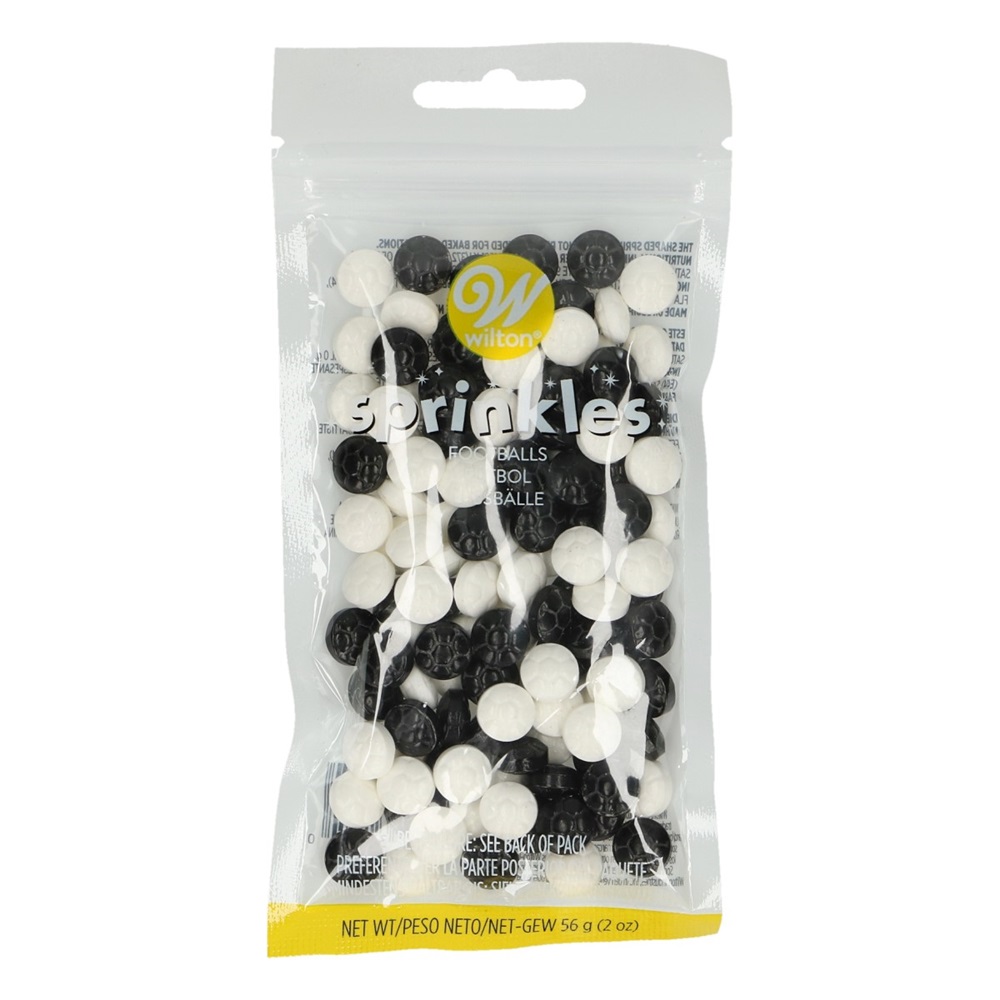 Decoraciones de Azúcar Balones Negros y Blancos 56 gr