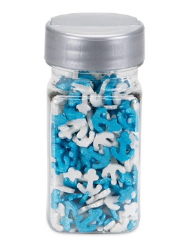 Decoraciones de azúcar para dulces de anclas azules y blancas 40 gramos