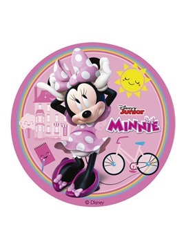 Disco de azúcar para personalizar tartas de Minnie Mouse de 15 cm