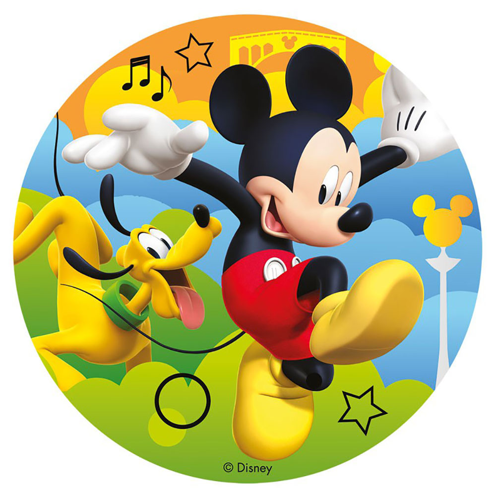 Disco de azúcar para personalizar tartas de Mickey Mouse de 16 cm