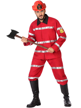 Dress Up America Disfraz de bombero para adultos, disfraz de bombero para  hombre, color rojo
