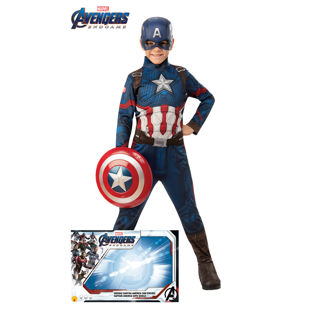 Disfraz Capitán América Endgame con Escudo Infantil