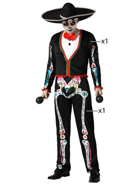 Disfraz Esqueleto Catrín Día de los Muertos Adulto