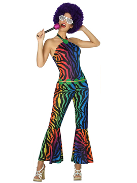 Disfraz Disco Multicolor Mujer