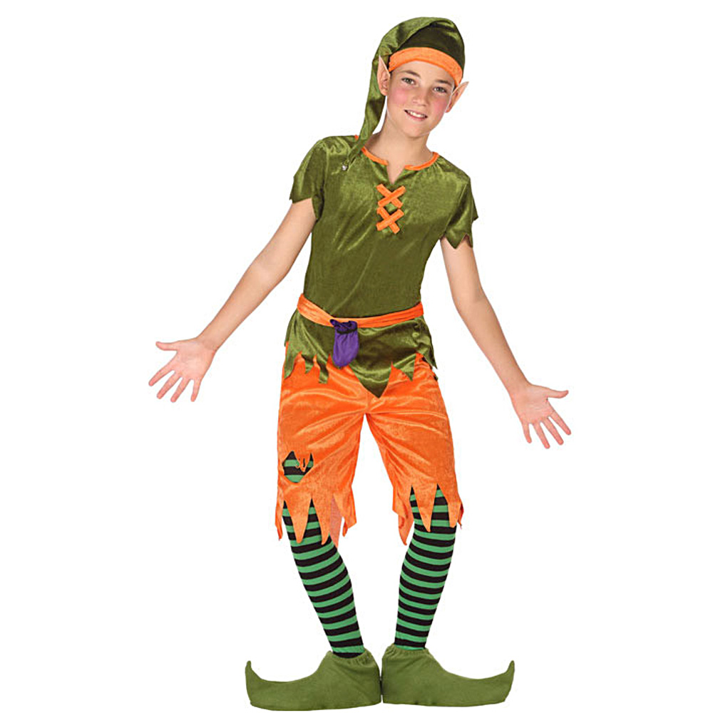 Disfraz duende verde y naranja niño