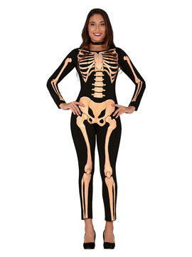 Disfraz Esqueleto Naranja Adulto