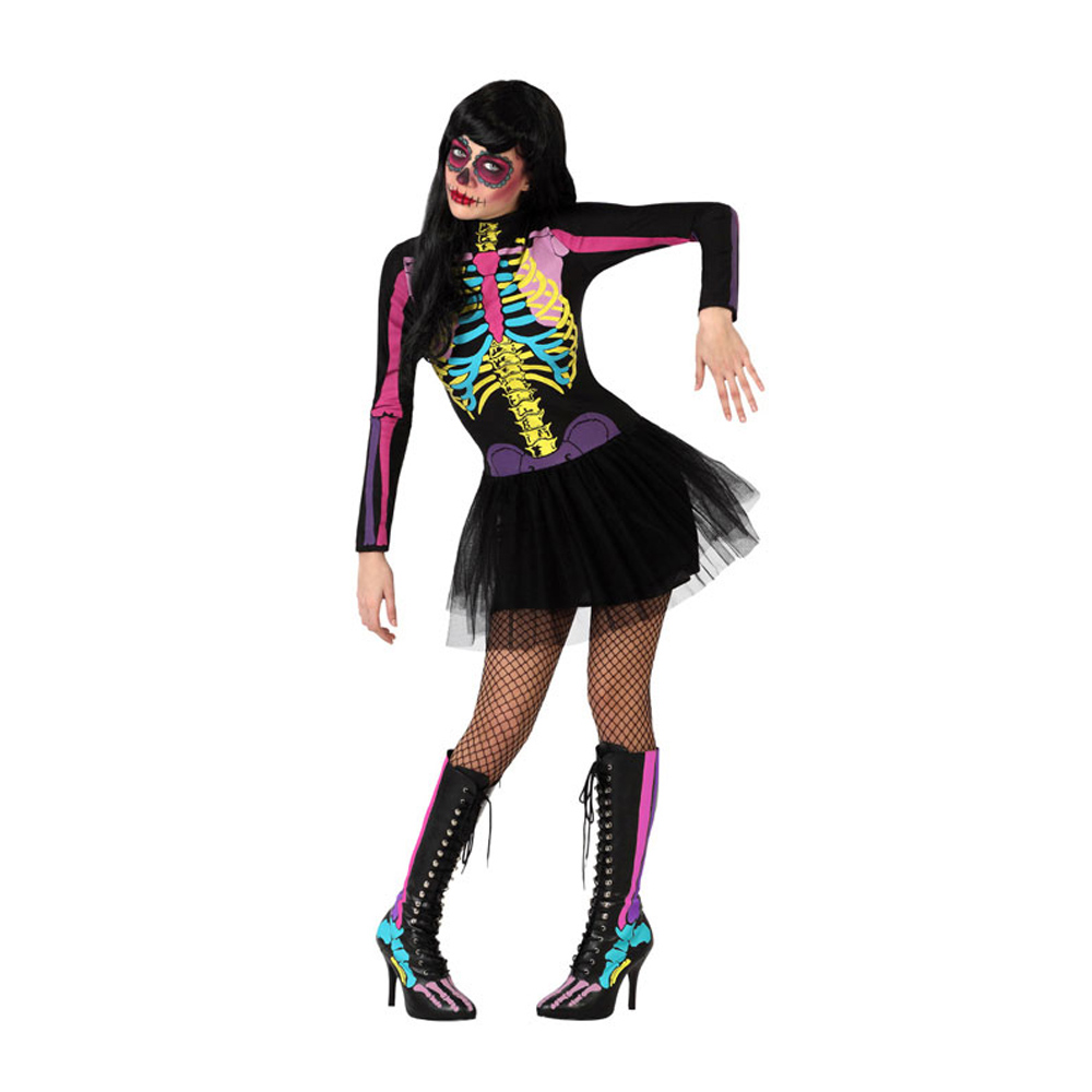 Disfraz Esqueleto Multicolor Mujer