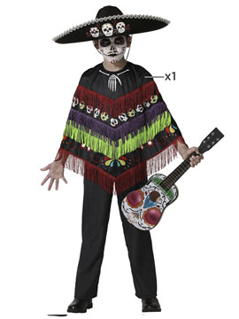 Disfraz Esqueleto Poncho Infantil