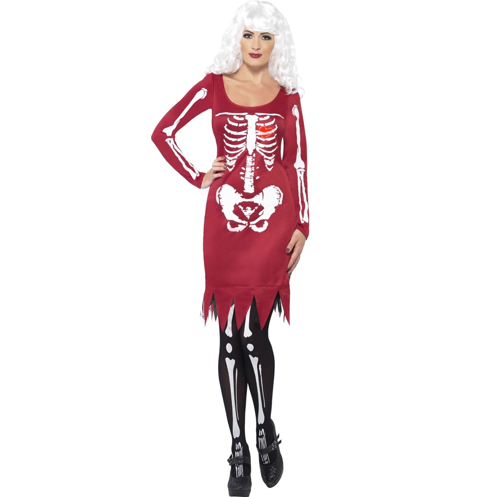 Disfraz Esqueleto Rojo Mujer