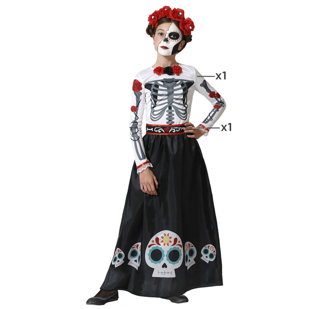Disfraz Esqueleto Rosas Infantil