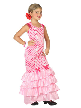 Disfraz Flamenca Rosa Niña Infantil