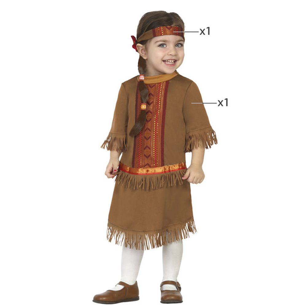Disfraz de india rojo para niña