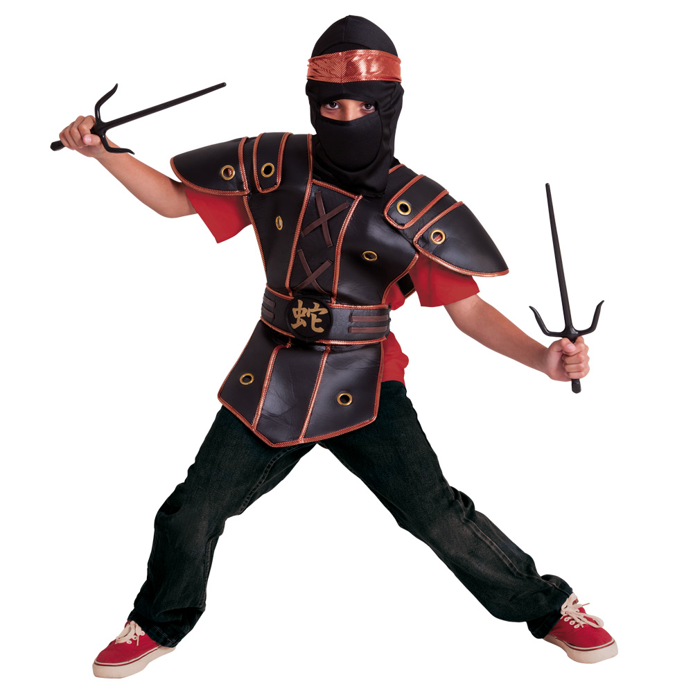 retirada Corchete Arena Disfraz Ninja Dragón Negro Infantil - Comprar Online{Miles de Fiestas}