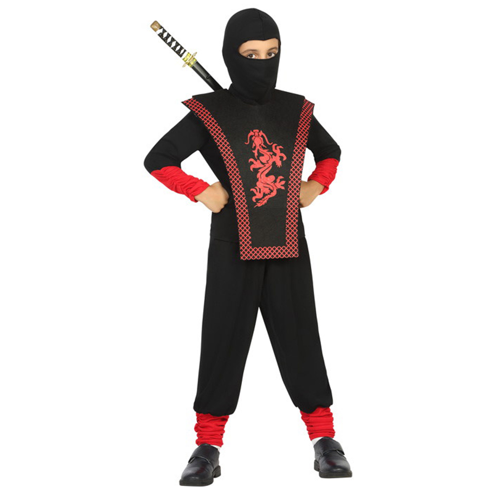 Disfraz Ninja Infantil Rojo Negro