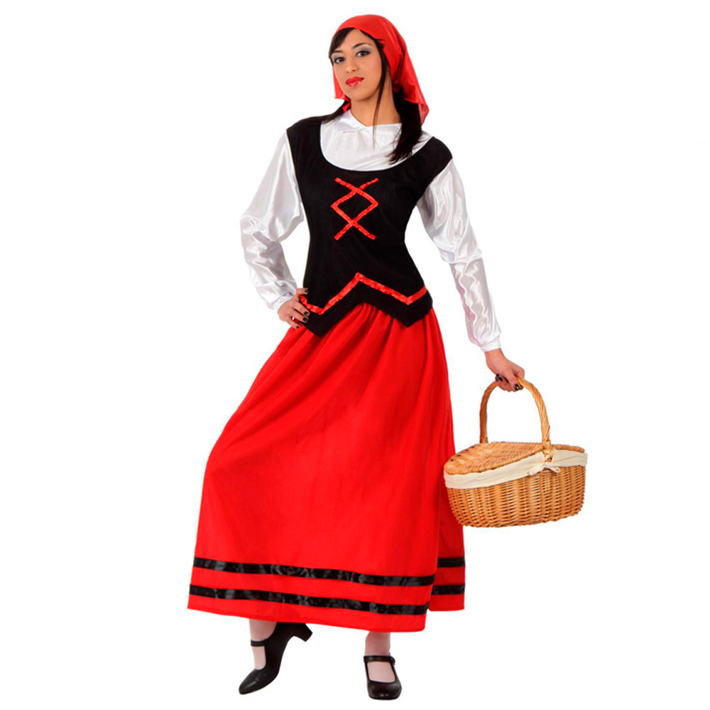 ▷ Disfraz Mesonera medieval rojo para Mujer