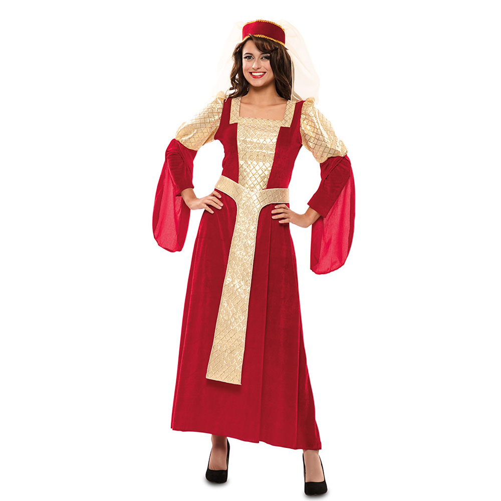 Disfraz Reina Medieval Rojo y Dorado