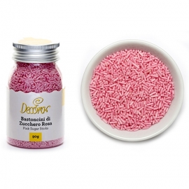 Fideos de azúcar rosas