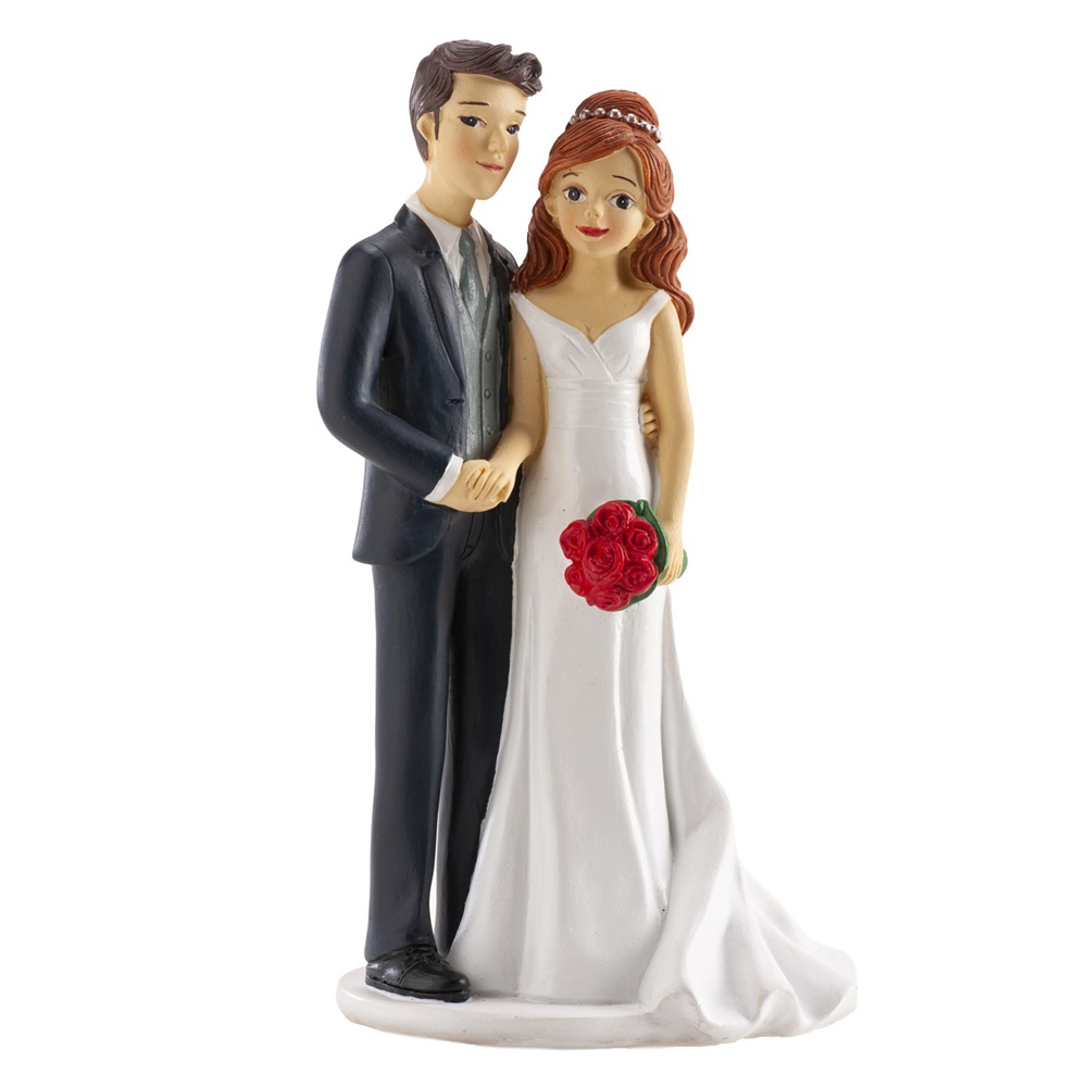 Figura decorativa pareja de novios cogidos de la mano